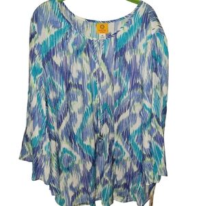 Multicolor Patterned Women's  plus-size Top